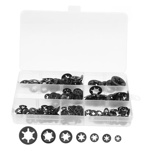 Ciieeo 340 Stück Teiliges Unterlegscheiben sortiment aus Langlebigem Manganstahl mit Innenzahn Hohe Zugfestigkeit Korrosionsbeständig Hitzestabil für Auto Industrie und Zufällige Farbe von Ciieeo