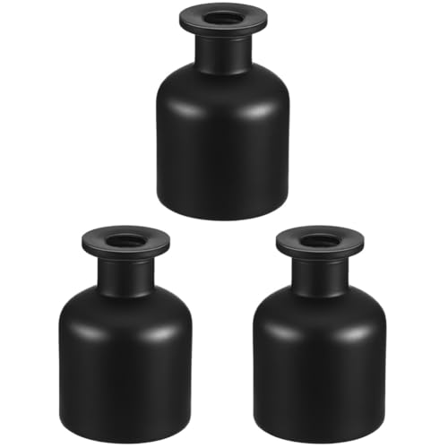 Ciieeo 3St Feuerlose Diffusorflasche aus Rattan Desodorierungsmittel Wasserflasche Duft wohnungseinrichtung wohnungsdeko Diffusorflasche für ätherische Öle Diffusorflaschen aus Glas Black von Ciieeo