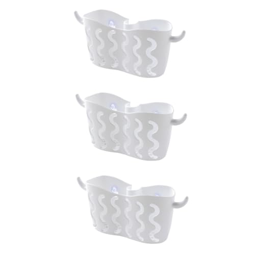 Ciieeo 3St Wall Mounted Holder White Out Abtropfkorb für Schwämme Wandmontierter Halter Abtropfkorb für Küchenabfälle waschbecken Seife Abtropfgestell Schwammhalter Aufbewahrungskorb Weiß von Ciieeo