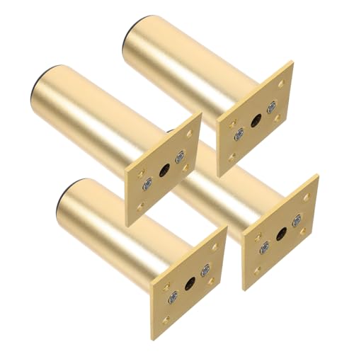 Ciieeo 4 Stück Aluminiumsofa -Beine einstellbar verstellbare Schrankbeine klein schlank Kommode Tischbeine Füße Kabinettsbeine Ersatzbettbeine Aluminiumlegierung Golden von Ciieeo