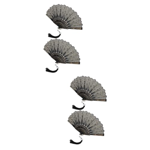 Ciieeo 4 Stück Antiker Spitzenfächer Chinesischer Fächer Handfächer Schöne Handfächer Fächer Tragbar Elegant Faltfächer Performance Handfächer Handfächer Für Frauen Faltbarer von Ciieeo