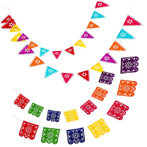 Ciieeo 4 Stück Mexikanische Pinata Themen Partybanner Teilig Bunte Festival Dekoration aus Leichtem Filz Wiederverwendbare Wand und Garten Deko für Fiesta Halloween und Geburtstagsfeiern von Ciieeo
