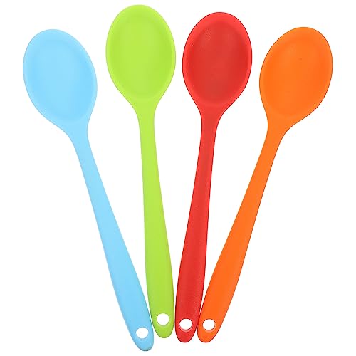 Ciieeo 4 Stück Mini Silikon Löffel Teiliges Rot Blau Grün und Orange Hitzebeständig Spülmaschinenfest für Suppen und Haushaltsküche Ciieeo 4 Stück Mini Silikon Löffel Teiliges Rot Blau Grün und Orange Hitzebeständig Spülmaschinenfest für Suppen und Haushaltsküche von Ciieeo