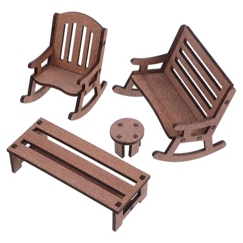 Ciieeo 4 Stück Miniatur Holz Puppenhaus Möbel Set mit Tisch Bank Hocker Stuhl Realistisches Design Handgefertigt Naturbelassen Geeignet für Puppenhaus und Feengarten Dekoration Ciieeo 4 Stück Miniatur Holz Puppenhaus Möbel Set mit Tisch Bank Hocker Stuhl Realistisches Design Handgefertigt Naturbelassen Geeignet für Puppenhaus und Feengarten Dekoration von Ciieeo