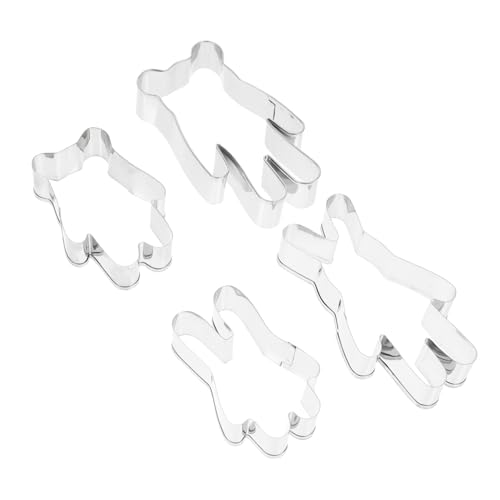 Ciieeo 4 Stück Teiliges Ausstecher Set Tiermotive Hitzebeständig Sicher für Backformen Bär und Hase für Plätzchen Kekse Kuchen Dekoration von Ciieeo