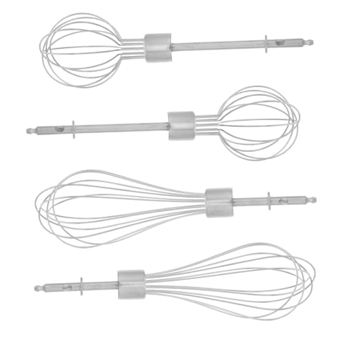 Ciieeo 4 Stück Teiliges Edelstahl Rührbesen Ersatzaufsätze Handmixer Zubehör für Eier Schlagen Sahne Schlagen Kompatibel Langlebig Robust für Backen und Küchenmixgerät Wiederverwendbar von Ciieeo