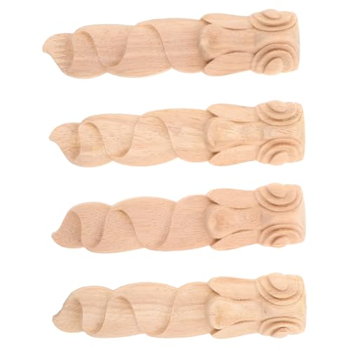 Ciieeo 4stücke Holzapplikationen Geschnitzt Mit Blumen Für Möbel Dekorative Eckakzente Aus Massivholz Europäischer Stil Für Schränke Türen Und Wände von Ciieeo