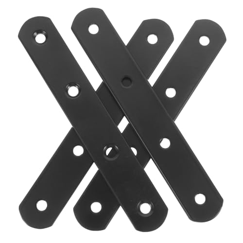 Ciieeo 4 Stück Teiliges Gerader Metallwinkel Schwere Montageplatte für Möbel Reparatur und Verstärkung von Ablagen Schränken Zaunpfosten in Schwarz von Ciieeo