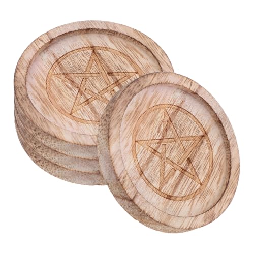 Ciieeo 4 Stück Teiliges Holz-Kerzenhalter Rustikaler Bauernhaus-Altar-tablett Vielseitiger Teelicht Räucherstäbchenhalter für Rituale und Zeremonien von Ciieeo