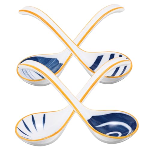 Ciieeo 4 Stück Teiliges Japanisches Keramik suppenlöffel Künstlerischem Blumenmuster Langlebig und Spülmaschinenfest für Asiatische Suppen Nudeln und Teigtaschen Ciieeo 4 Stück Teiliges Japanisches Keramik suppenlöffel Künstlerischem Blumenmuster Langlebig und Spülmaschinenfest für Asiatische Suppen Nudeln und Teigtaschen von Ciieeo