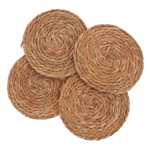 Ciieeo 4 Stück Teiliges Set Handgewebte Rattan Tischuntersetzer für Töpfe und Pfannen Antirutsch Heißpads Runde Design Wärmeschutz für Teekannen und Getränke Ciieeo 4 Stück Teiliges Set Handgewebte Rattan Tischuntersetzer für Töpfe und Pfannen Antirutsch Heißpads Runde Design Wärmeschutz für Teekannen und Getränke von Ciieeo