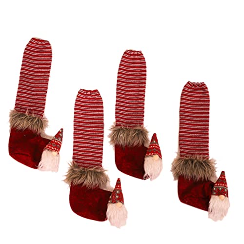 Ciieeo 4 Stück Teiliges Weihnachtsstuhl Beinüberzug Set aus Leinen und Kunstfell Festliche Streifen Designs Schützend für Stuhl und Tischbeine Passend für Bar Küchen Patio und Ciieeo 4 Stück Teiliges Weihnachtsstuhl Beinüberzug Set aus Leinen und Kunstfell Festliche Streifen Designs Schützend für Stuhl und Tischbeine Passend für Bar Küchen Patio und von Ciieeo
