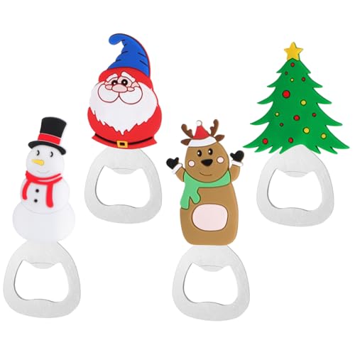 Ciieeo 4 Stück Weihnachtliche Flaschenöffner Tragbare Bieröffner Form von Weihnachtsmann Schneemann Weihnachtsbaum und Bär für Parties und Ciieeo 4 Stück Weihnachtliche Flaschenöffner Tragbare Bieröffner Form von Weihnachtsmann Schneemann Weihnachtsbaum und Bär für Parties und von Ciieeo
