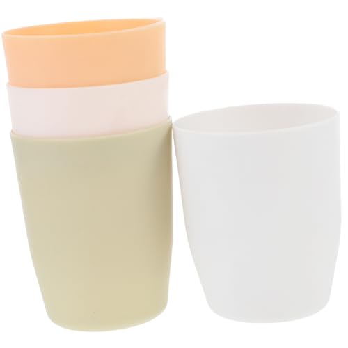 Ciieeo 4 Stück wiederverwendbarer Wasserbecher Zahnpastahalter Multifunktional Zahnbürstenhalter Tassen Kind elegant Zahnputzbecher Behälter für Zahnpasta Badbecher pp Wiederverwendbar von Ciieeo