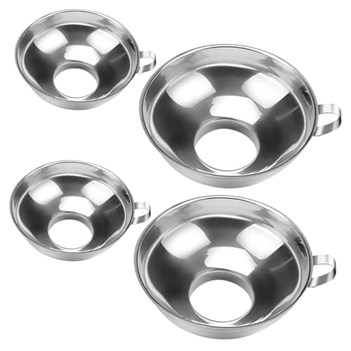 Ciieeo 4 Stücke Teiliges Edelstahl Breiter Mund Rostfrei Langlebig Hygienisch zum Einfüllen von Marmelade Öl Bohnen Geeignet für Einmachgläser Auslaufsicher Leicht zu Reinigen von Ciieeo