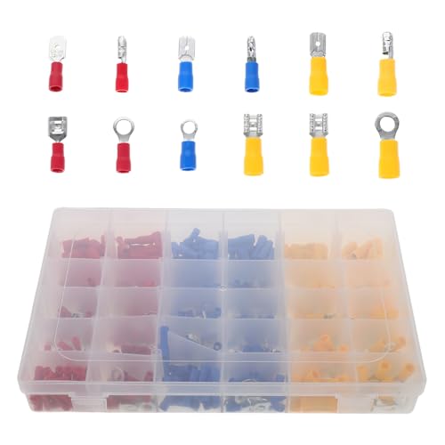 Ciieeo 480 Stück Crimpverbinder: Auto Kabelschuh-Set – Gummierte Isolierte Steckverbinder – Schnellsteckkabelanschlüsse Ciieeo 480 Stück Crimpverbinder: Auto Kabelschuh-Set – Gummierte Isolierte Steckverbinder – Schnellsteckkabelanschlüsse von Ciieeo