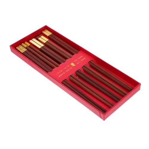 Ciieeo 5 Paare Rotes Sandelstäbchen Essstäbchen wiederverwendbar Stöcke Erwachsene Rotes Sandelholz Coffee von Ciieeo