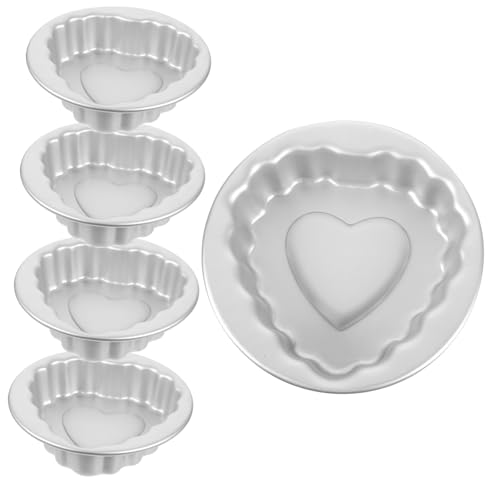 Ciieeo 5 Stück Teiliges Aluminium Legierung Backformen Mini Pudding und Dessertformen Gleichmäßige Wärmeverteilung Langlebig für Muffins Kuchen Brot und DIY Backutensilien von Ciieeo