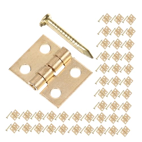 Ciieeo 50 Sätze Teiliges Messing-scharnier- Kleine Miniatur-bandscharniere mit Schrauben Nahtlos Laufend Robuste Konstruktion aus Reinem Messing für Schmuckkästen Möbel Vintage von Ciieeo