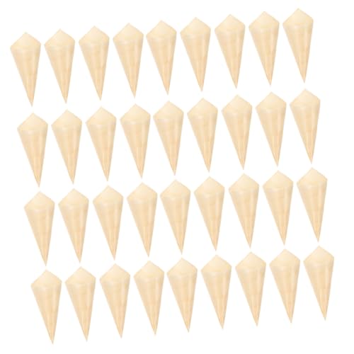 Ciieeo 50 Stück Einweg Holz Becher Biologisch Abbaubar für Eis Candy Snacks Party Dessert Verpackung Nachhaltig Umweltfreundlich von Ciieeo