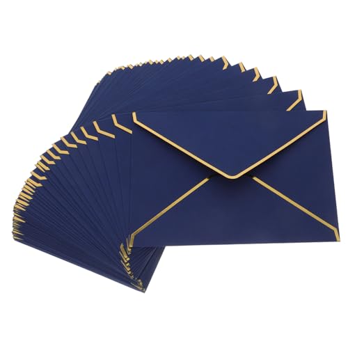 Ciieeo 50 Stück Klappe Umschläge mit Goldener Folienkante Stilvolle Blaue Briefumschläge für Hochzeitseinladungen Shower Abschlussfeiern und Grußkarten von Ciieeo