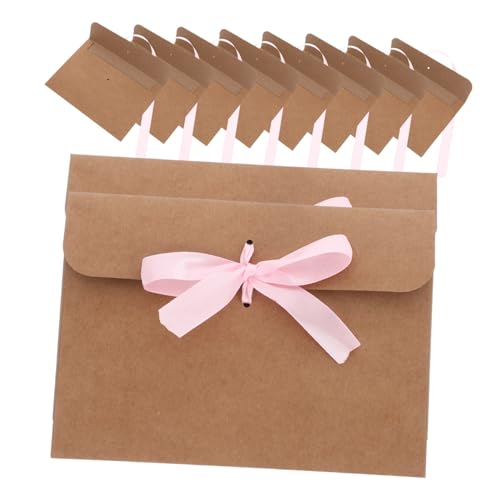 Ciieeo 50 Stück Kraftpapier Umschläge mit Schleifenverschluss Briefumschläge für Hochzeiten Geburtstag Abschlussfeiern Babypartys Vielseitig Nutzbar für Einladungskarten von Ciieeo