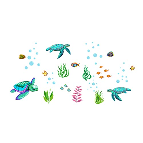 Ciieeo 6 Blätter Schildkrötenbad-Aufkleber Meeresschildkröten-dekor Ozean-dekor Ozean Wandtattoos Ozeanaufkleber Farbige Aufkleber Tierische Wandtattoos Foto Die Unterwasserwelt PVC Kind von Ciieeo