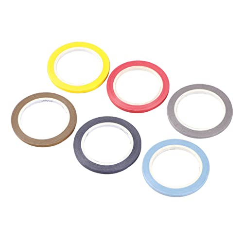 Ciieeo 6 Rollen Diy Dünnes Papierband Papierklebeband Selber Machen Verschiedene Farbbänder Geiles Band 3 Mm Breites Band Fotoalbumband Klebebänder Abkleben Dünnes Abdeckband Maskieren von Ciieeo