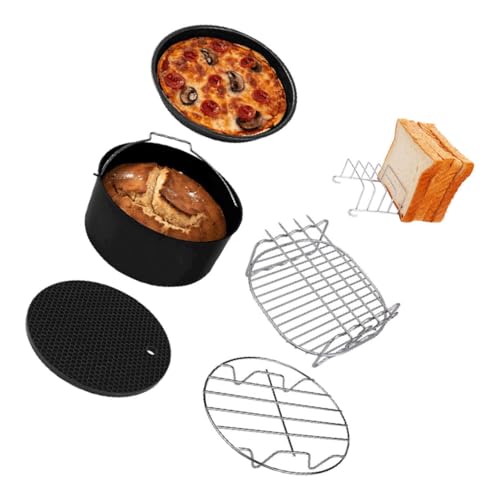 Ciieeo 6 Stück Air Fryer Zubehör Set Teiliges Backform Set für Heißluftfritteuse Kuchenform und Pizzapfanne Geeignet für Modelle für Partys und Familienfeiern Ciieeo 6 Stück Air Fryer Zubehör Set Teiliges Backform Set für Heißluftfritteuse Kuchenform und Pizzapfanne Geeignet für Modelle für Partys und Familienfeiern von Ciieeo