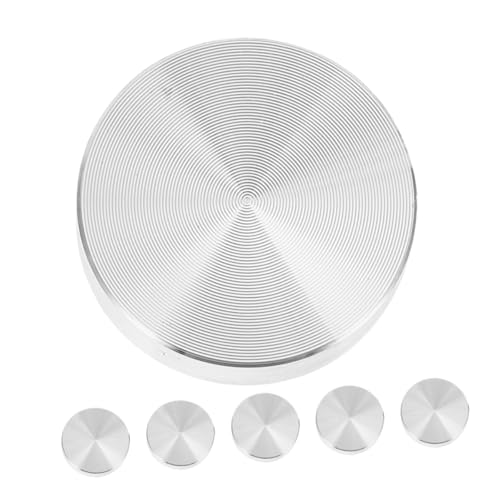 Ciieeo 6 Stück Aluminium Kreis Scheiben Adapter Leichte Aluminiumlegierung Einfach zu Montieren Verschleißfest Für Glas tischplatten und Möbelbeine Praktisches Tischzubehör von Ciieeo