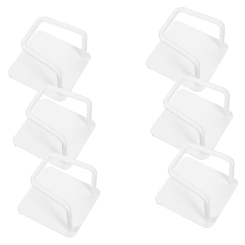 Ciieeo 6 Stück Edelstahl Wandhaken Robuster Klebe Huthalter ohne Bohren Multifunktionaler Baseball Cap Organizer zur Wandmontage Weiß für Kappen Taschen und Schlüssel von Ciieeo