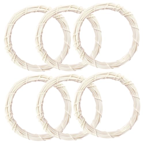 Ciieeo 6 Stück Teiliges DIY Rattan Kranz Set Dekorativer Wreath Ring aus Naturmaterial für Hochzeiten Feste Heimdekoration für Kreative Bastelprojekte von Ciieeo