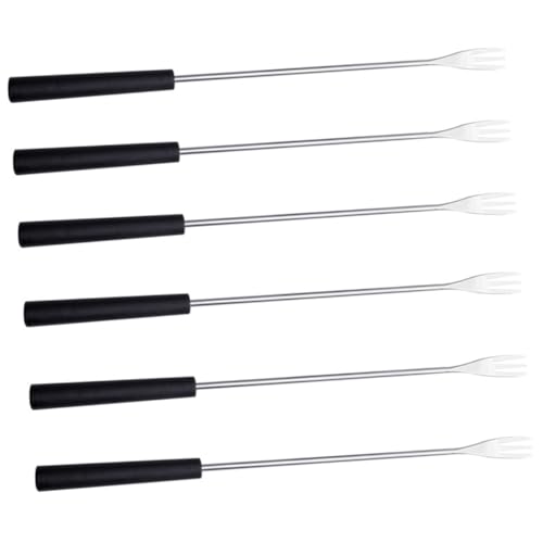 Ciieeo 6 Stück Teiliges Fonduegabel Edelstahl mit Hitzebeständigem Pp griff Langlebig und Vielseitig für Käsefondue Obst Grill und Dessert Geeignet Sicherer Abstand für Einfaches von Ciieeo