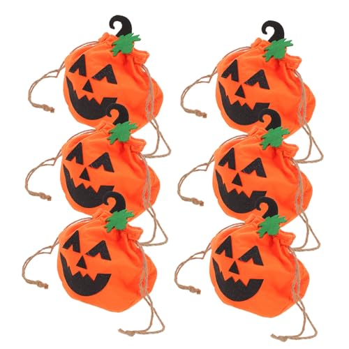 Ciieeo 6 Stück Teiliges Halloween Kürbis Süßigkeitentaschen aus Wiederverwendbarem Material Kindgerechte Kleine Handtaschen mit Kordelzug Vielseitig für Trick-treat Partydeko und Ciieeo 6 Stück Teiliges Halloween Kürbis Süßigkeitentaschen aus Wiederverwendbarem Material Kindgerechte Kleine Handtaschen mit Kordelzug Vielseitig für Trick-treat Partydeko und von Ciieeo