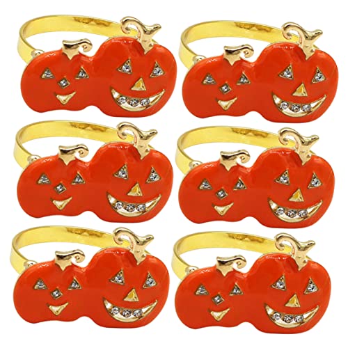 Ciieeo 6 Stück Teiliges Halloween Serviettenring Lachendem Kürbisdesign Dekorative Tischringe für Party Thanksgiving und Familienfeiern Orange Goldene Herbstdekoration Ciieeo 6 Stück Teiliges Halloween Serviettenring Lachendem Kürbisdesign Dekorative Tischringe für Party Thanksgiving und Familienfeiern Orange Goldene Herbstdekoration von Ciieeo