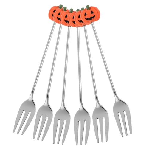 Ciieeo 6 Stück Teiliges Halloween aus mit Kürbis Design und Ergonomisches Besteck für Halloween Feiern und Dessert Dekoration Ciieeo 6 Stück Teiliges Halloween aus mit Kürbis Design und Ergonomisches Besteck für Halloween Feiern und Dessert Dekoration von Ciieeo