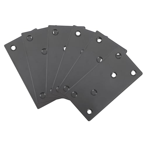 Ciieeo 6 Stück Teiliges Schwarzer Edelstahl Flacher Möbel Eckverbinder Rostbeständige Reparaturplatte für Schrank Regal Tisch Stabile Verstärkung von Ciieeo
