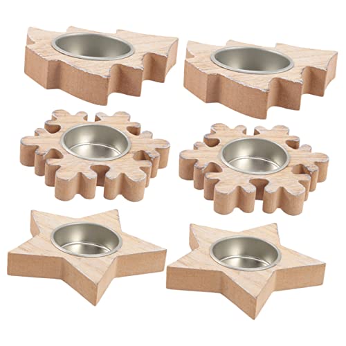 Ciieeo 6 Stück Teiliges Weihnachts Teelichthalter aus Holz mit Weihnachtsbaum Stern und Schneeflocken Design Rustikale Tischdeko für Festliche Weihnachtsfeier und Gemütliche Winterpartys Ciieeo 6 Stück Teiliges Weihnachts Teelichthalter aus Holz mit Weihnachtsbaum Stern und Schneeflocken Design Rustikale Tischdeko für Festliche Weihnachtsfeier und Gemütliche Winterpartys von Ciieeo