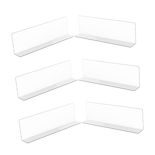 Ciieeo 6 Stück Transparente Regalteiler 28cm L-förmige Trennwand Für Supermärkte Und Bücherregale Nicht Magnetisch Installieren Für Schrankorganisation Und Lagerhaltung von Ciieeo