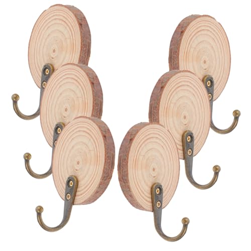 Ciieeo 6 Stück Wandmontierte Holz Kleiderhaken Platzsparend Robust Stilvolle Aufhängemöglichkeiten für Kleidung Handtücher Installieren für Eingangsbereiche und Kleiderschränke von Ciieeo