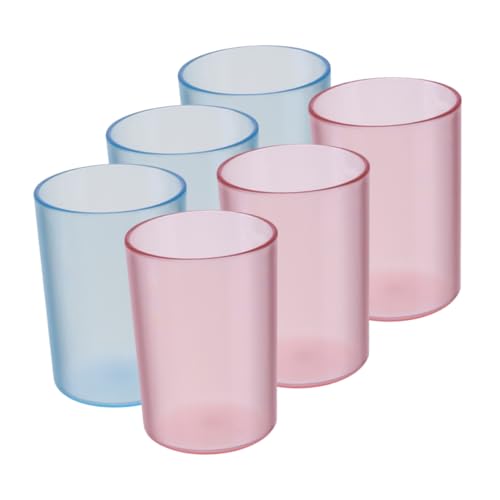 Ciieeo Wiederverwendbare Zahnbürstenbecher 6 Stück Transparent Kunststoff Robust Und Praktisch Für Badezimmer Und Reisen Mundspülbecher Mit Halterung von Ciieeo
