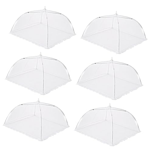 Ciieeo 6 x faltbare Lebensmittelabdeckungen, Netzzelte, weiße Spitze, Lebensmittelschutz für Zuhause, Picknick, Grillen, Outdoor, Fliegengitter-Abdeckung Ciieeo 6 x faltbare Lebensmittelabdeckungen, Netzzelte, weiße Spitze, Lebensmittelschutz für Zuhause, Picknick, Grillen, Outdoor, Fliegengitter-Abdeckung von Ciieeo
