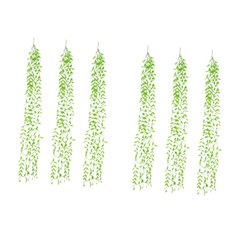 Ciieeo 6st Künstliche Weidenweidenblätter Gefälschte Hängende Weinblätter Künstliche Blätter Efeu Laub Künstliches Pflanzengrün Tischhintergrund Künstliche Pflanzen Drinnen Blumen von Ciieeo