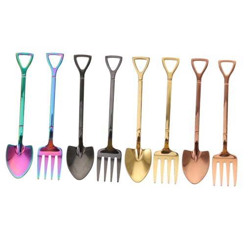 Ciieeo 8 Stück Teiliges Besteck Löffel und Gabeln Schaufel Design Kaffee und Dessertlöffel Langlebig Vielseitig Einsetzbar für Tee Obst und Süßspeisen Geeignet für Zuhause und Ciieeo 8 Stück Teiliges Besteck Löffel und Gabeln Schaufel Design Kaffee und Dessertlöffel Langlebig Vielseitig Einsetzbar für Tee Obst und Süßspeisen Geeignet für Zuhause und von Ciieeo