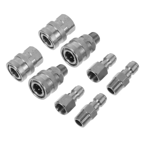 Ciieeo 8 Stück Teiliges Edelstahl Schnellkupplungs-adapterset und Npt Gewinde Hochdruck Wasseranschluss für Hochdruckreiniger und Hydraulikventilanschlüsse Ciieeo 8 Stück Teiliges Edelstahl Schnellkupplungs-adapterset und Npt Gewinde Hochdruck Wasseranschluss für Hochdruckreiniger und Hydraulikventilanschlüsse von Ciieeo