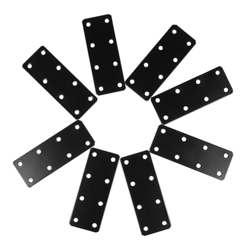 Ciieeo 8 Stück Teiliges Mending Brace aus Robustem Eisen Flache Gerade Verstärkungsplatten für Möbelreparatur Langlebige Metallverbinder für Holzverbindungen Schwarz von Ciieeo