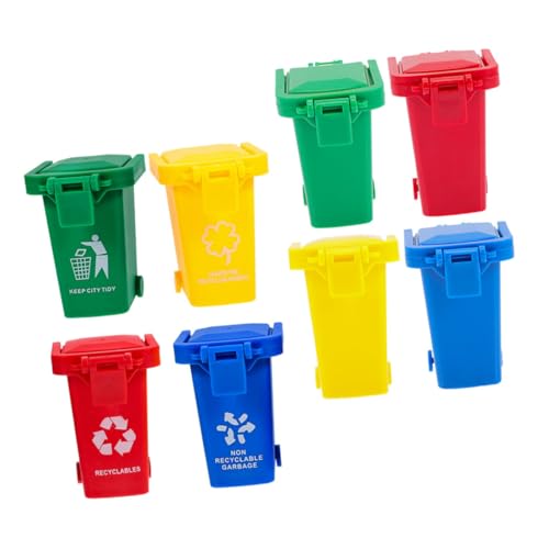 Ciieeo 8 Stück Teiliges Mini Tischmülleimer mit Deckel Kleiner Desktop Abfalleimer Kindersicherer Kunststoff Platzsparend Stabiler Miniabfallbehälter für Büro Kinderzimmer Wohnzimmer von Ciieeo