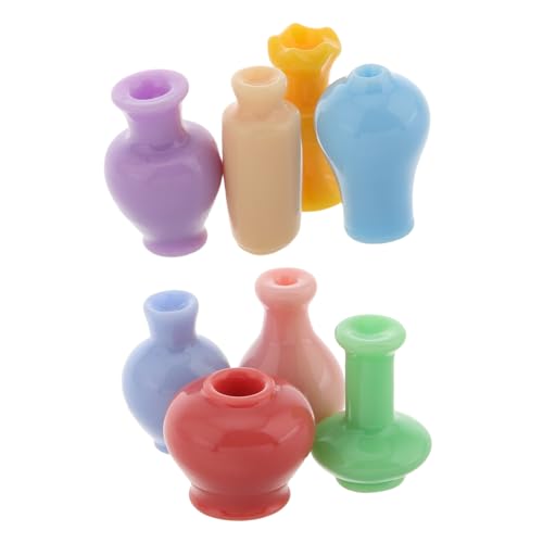 Ciieeo 8 Stücke Miniatur Puppenhaus Vasen Mini Vase Modell Micro Landschaft Harz Dekorationen Für DIY Desktop Fee Garten Möbel Zubehör von Ciieeo