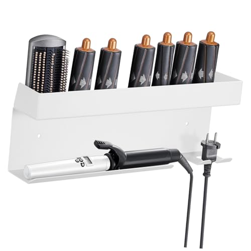 Ciieeo Wandhalterung Für Haartrockner Glätteisen Und Lockenstab Organizer Aus Aluminium Für Haarwerkzeuge Montage Ohne Bohren Für Badezimmer Und Schlafzimmer von Ciieeo