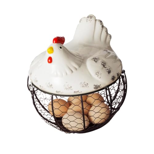 Ciieeo Aufbewahrungskorb Weiß Kleiner Hühnerkorb Mit Deckel Für Obst Snacks Eier Küchen Deko Robust Und Vielseitig Für Restaurant Und Zuhause von Ciieeo